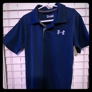 Boys Under Armour navy blue collared shirt